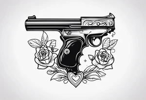 La pistola y corazón. tattoo idea