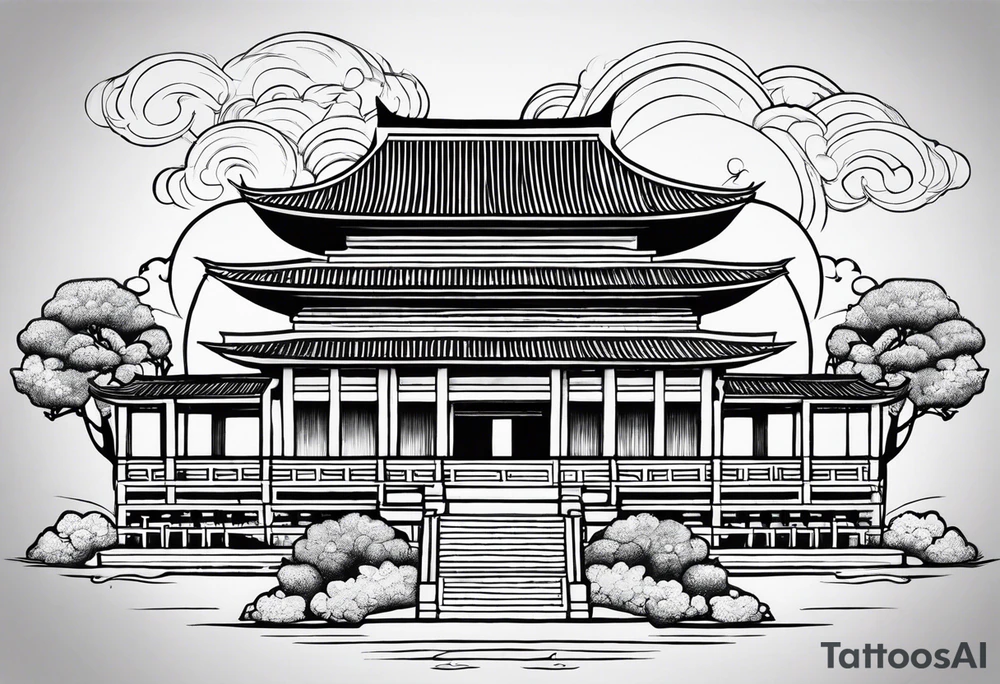 Roman temple tattoo idea