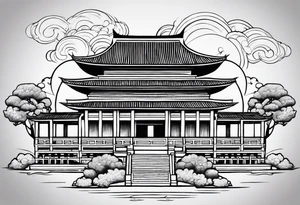 Roman temple tattoo idea
