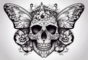 Skull butterfly tattoo idea