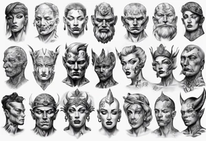 face statue tattoo idea