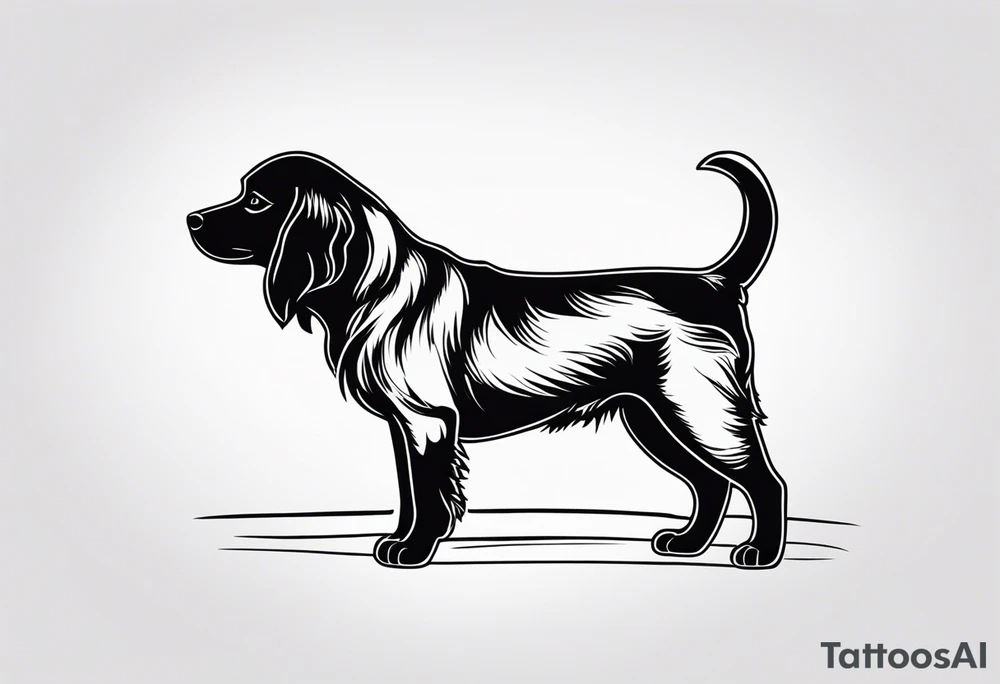 cachorro que tem um coração no bumbum antes do rabo felpudo tattoo idea