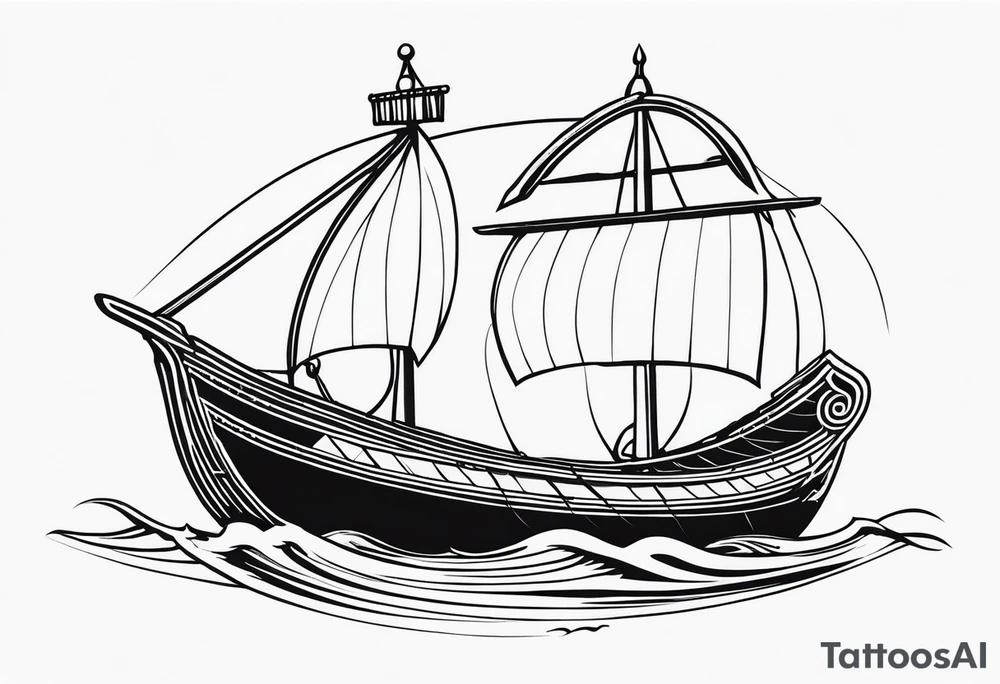 Viking Ship Voyage tattoo idea