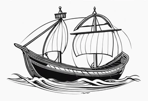 Viking Ship Voyage tattoo idea