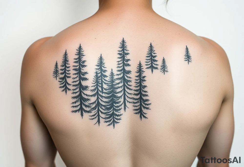 Coniferous forest forearm tattoo sleeve tattoo idea