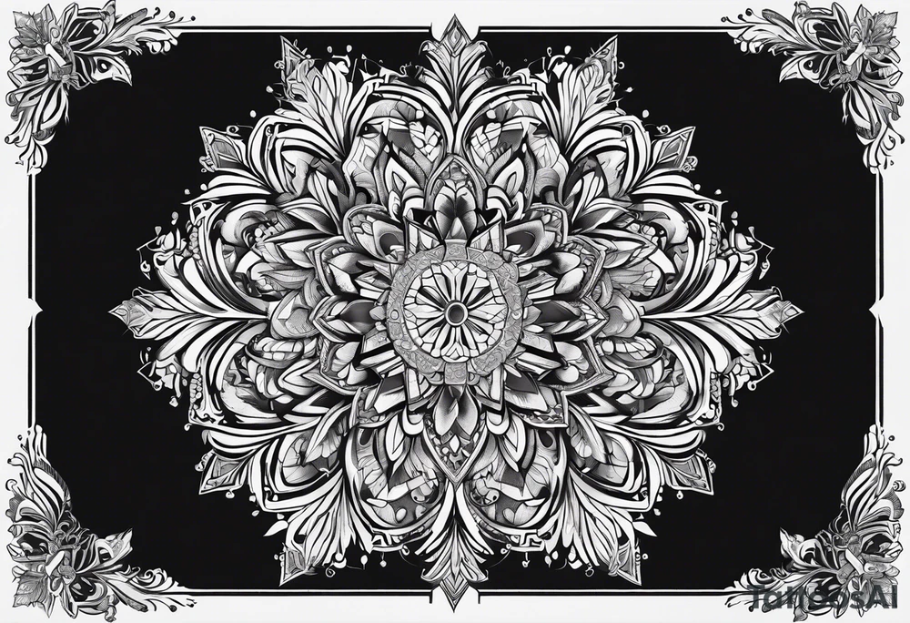 Angular Snowflake mandala tattoo idea