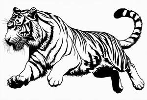 tiger leaping tattoo idea