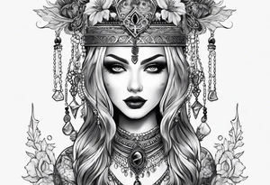 Gothic female style tattoo idea