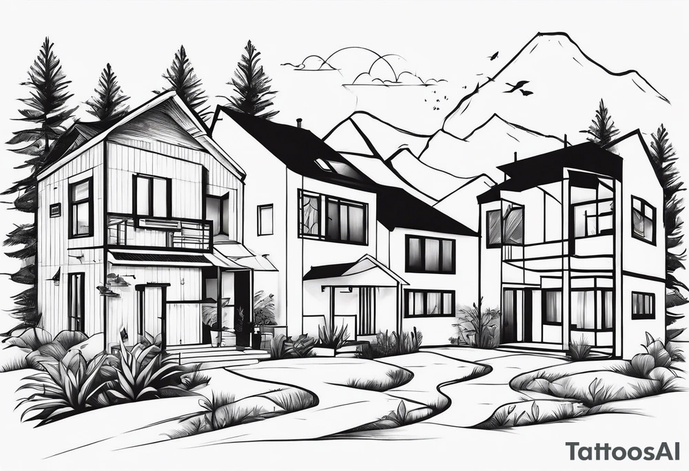 each house is a different world tattoo idea