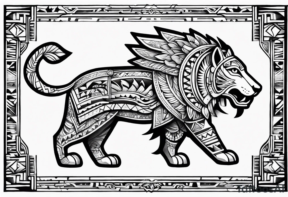 Aztec animal tattoo idea