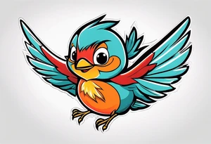 Cute robin flying tattoo idea