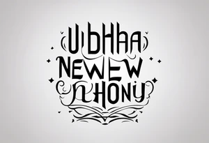 create simple and plain text tattoo which says Udbhav - a new beginning along with date 29.10.2015 tattoo idea