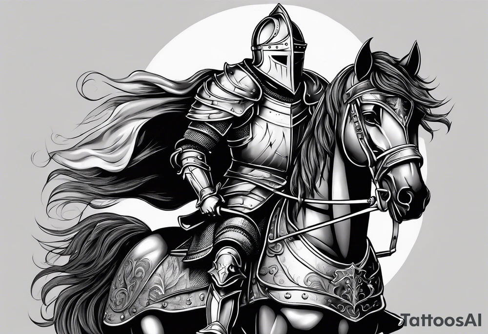 knight with heavy armor tattoo idea