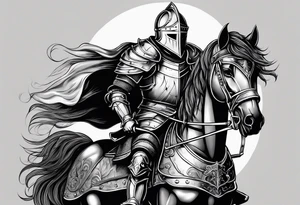 knight with heavy armor tattoo idea