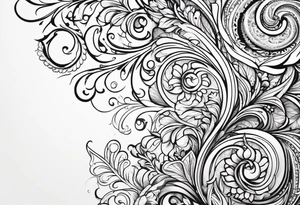 Swirls and whirls of lace repeating tattoo idea