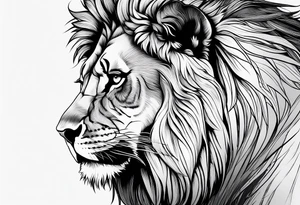 Courageous lion for my shoulder, side profile tattoo idea