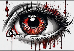an eye crying blood tattoo idea