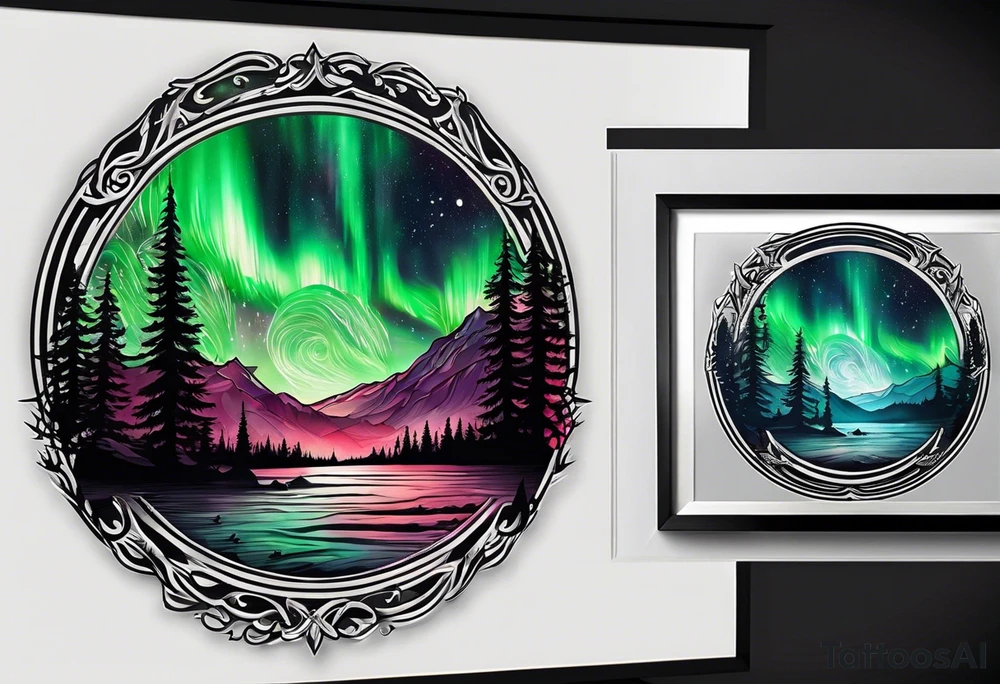 Northern lights with pennywise tattoo idea