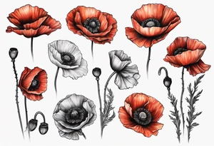 Multiple poppies tattoo idea