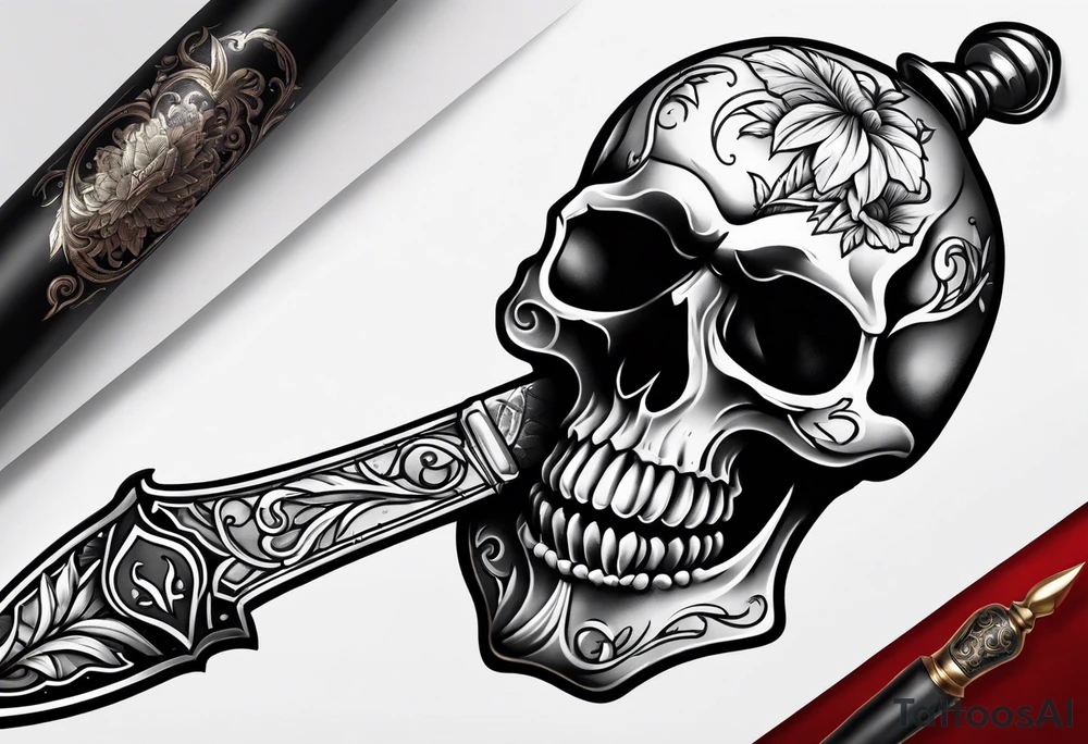 Skull dagger tattoo idea