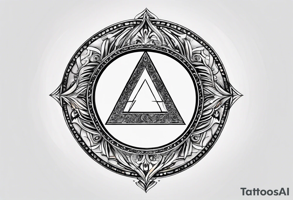 letter delta inside a chain circle, subtle, womanly, simplistic tattoo idea