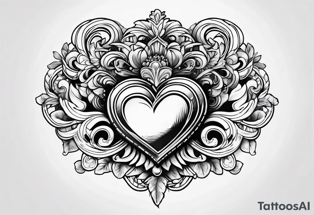 corazon con playa tattoo idea