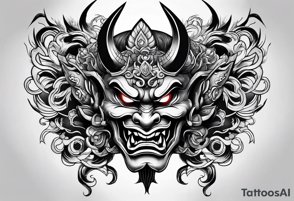 oni mask tattoo idea