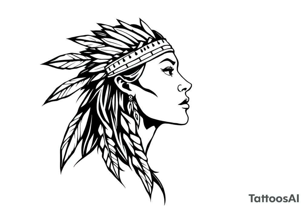 Native American female tattoo idea