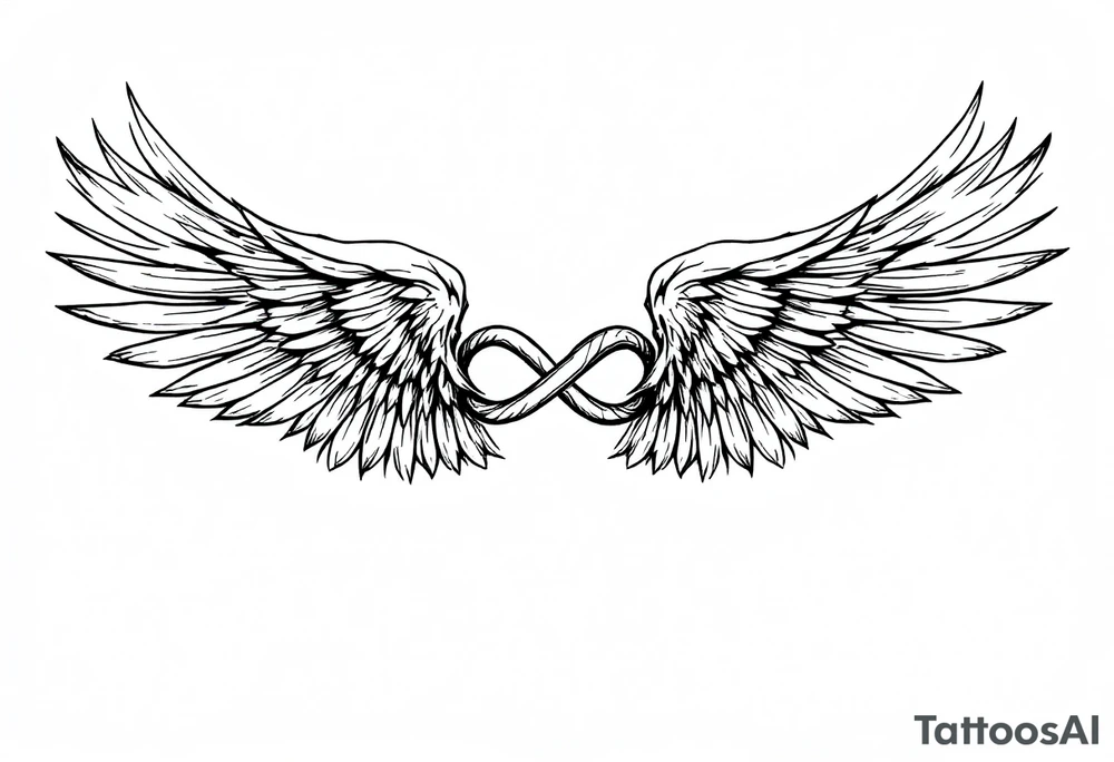 Infinity Loop made of wings tattoo idea