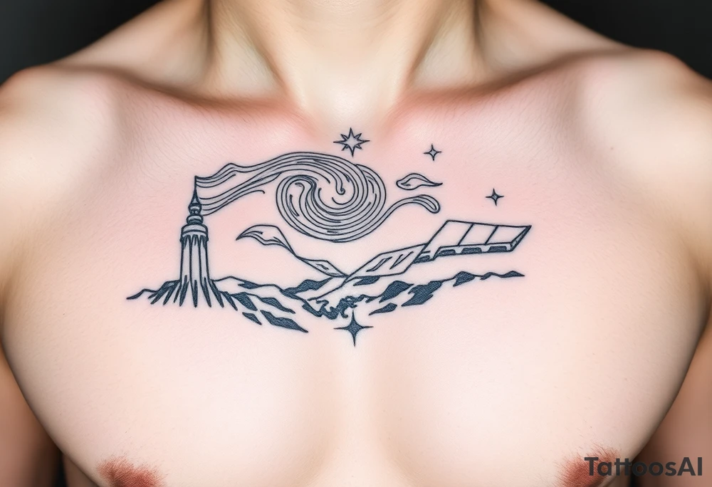 Starry night tattoo idea