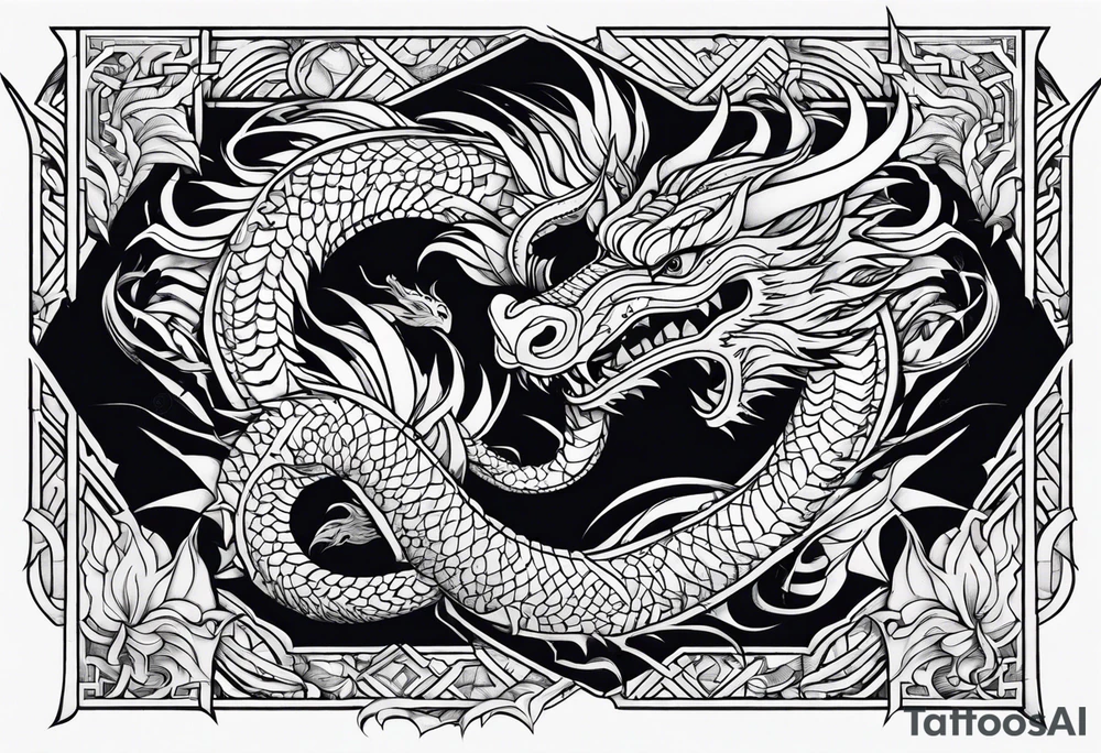 roaring dragons tattoo idea