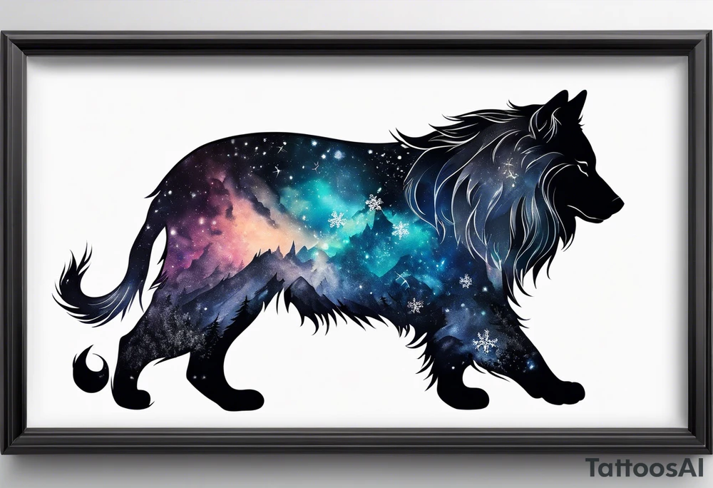 Constellation, animal, snowflake tattoo idea