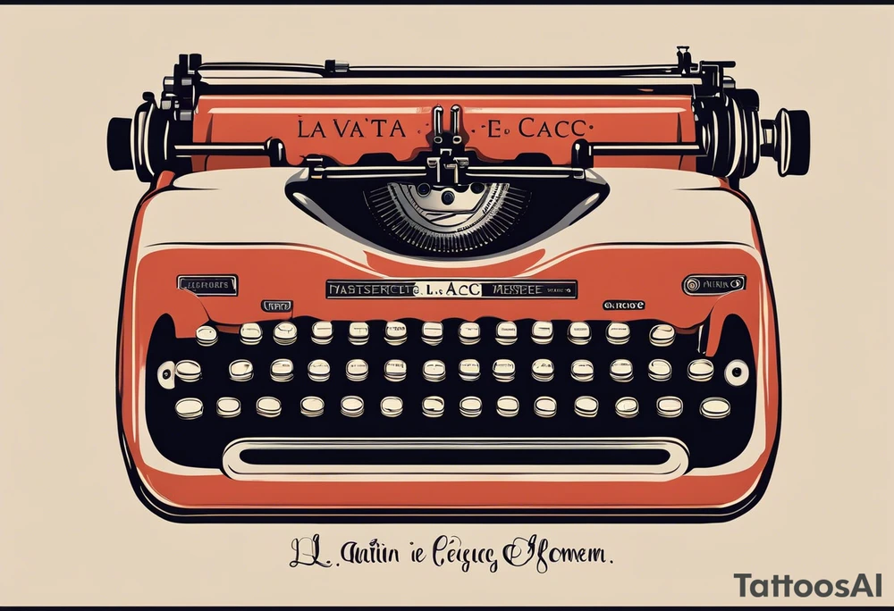 small written quote with type writter machine style saying  "L a v i t a  è  c i ò  c h e  t i  a c c a d e  m e n t r e  s e i  i m p e g n a t o  a  f a r e  a l t r i  p r o g e t t i." tattoo idea