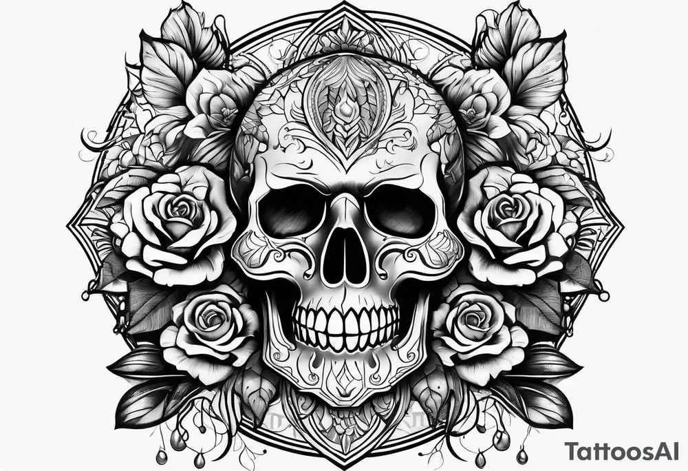 something dark in blacwork/linework style tattoo idea