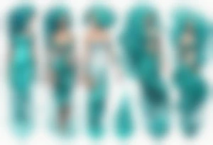 a tall woman made of water with turquoise hair waves crashing against rocks tattoo idea