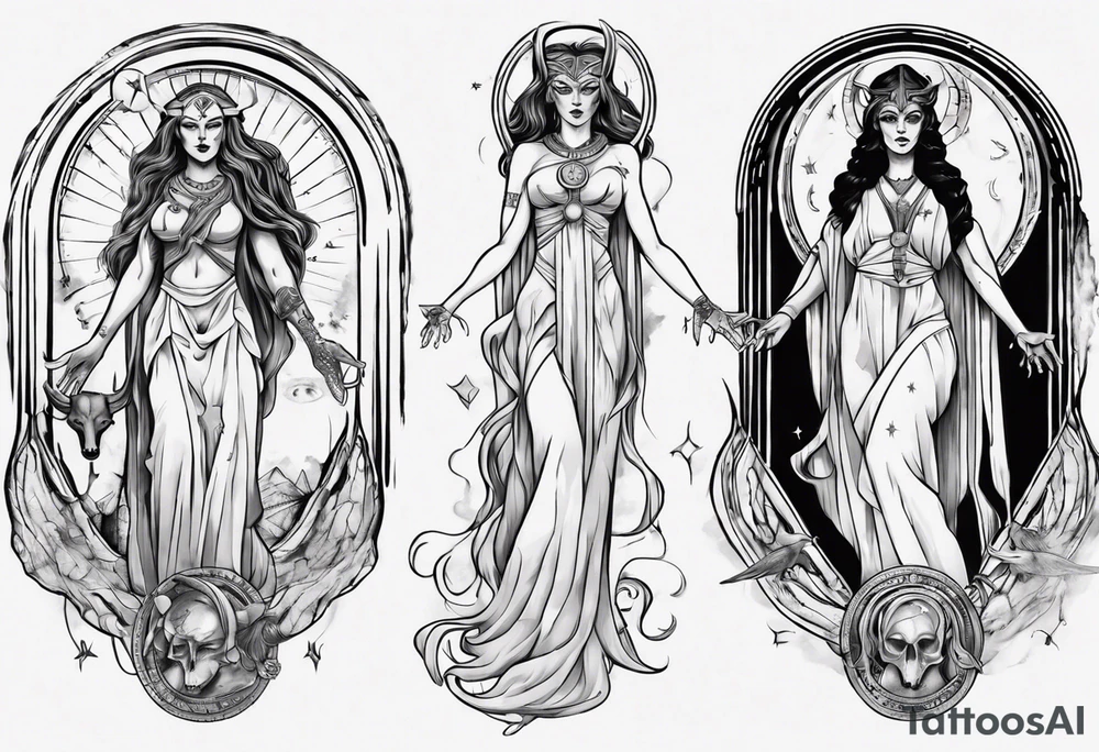 The High Priestesses. Hecate, Artemis and Selene. tattoo idea