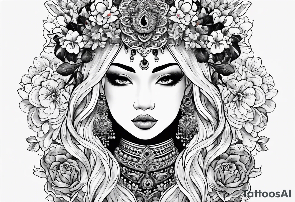 Russian folklore kikimora tattoo idea