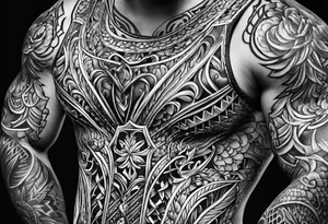 ripped lace over armor tattoo idea