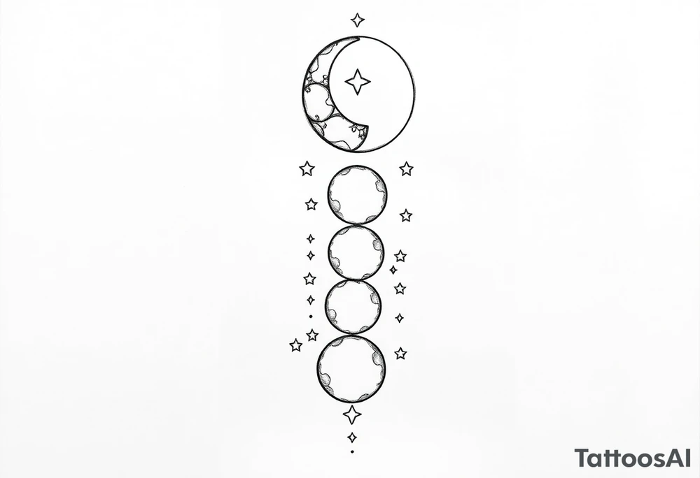 things to add on to a spine tattoo with moon and stars very dainty more moons and details please tattoo idea