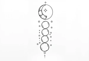 things to add on to a spine tattoo with moon and stars very dainty more moons and details please tattoo idea