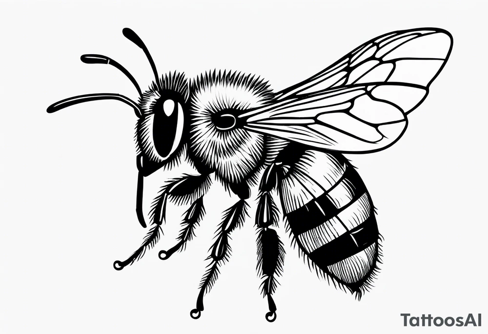 a very small bee tattoo idea