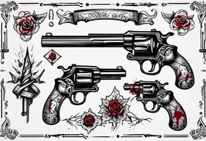 gun with blood tattoo idea