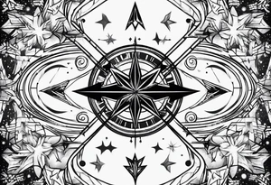 Galaxy stars universe arrow tattoo idea