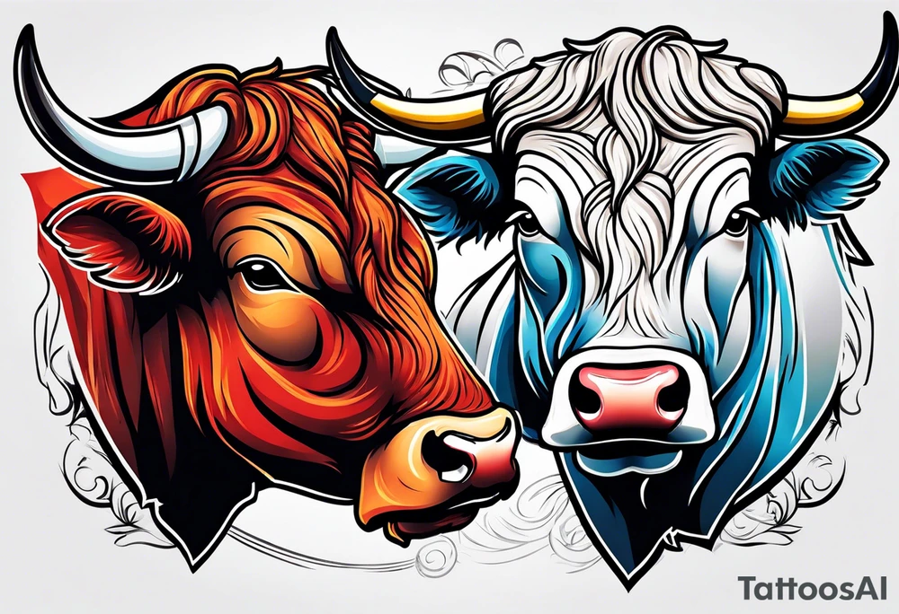 Bull vs bull fighter tattoo idea