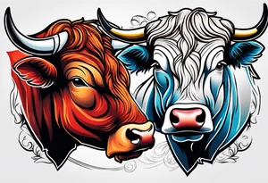 Bull vs bull fighter tattoo idea
