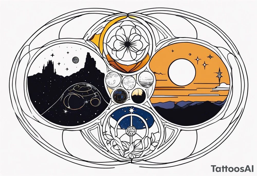Gallifreyan with Star wars and Lord of the rings tattoo idea