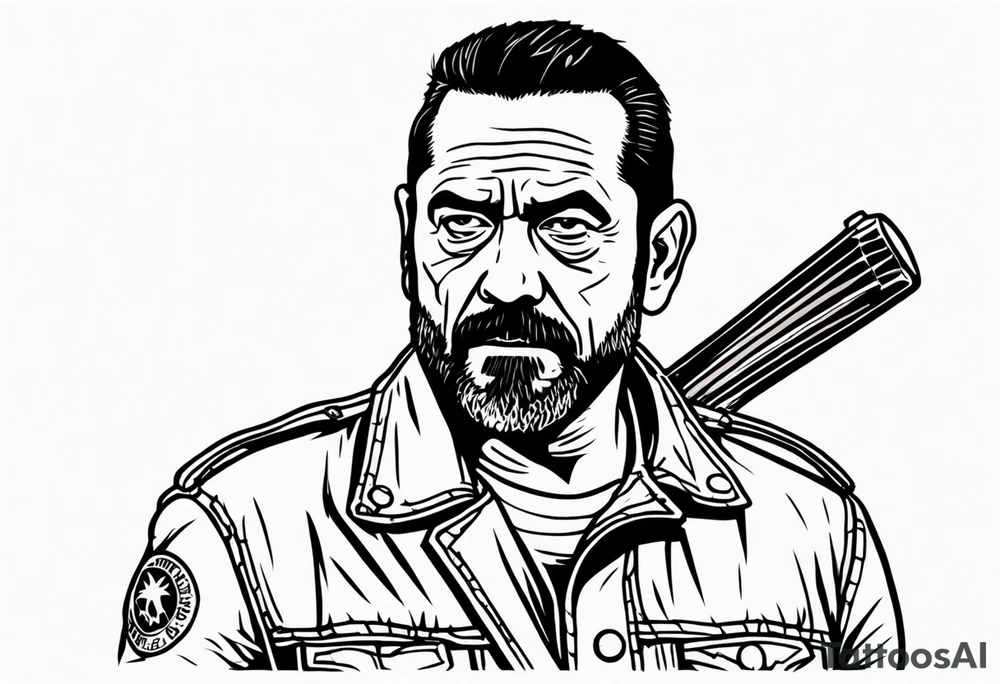 The walking dead negan small picture tattoo idea