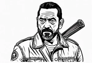 The walking dead negan small picture tattoo idea