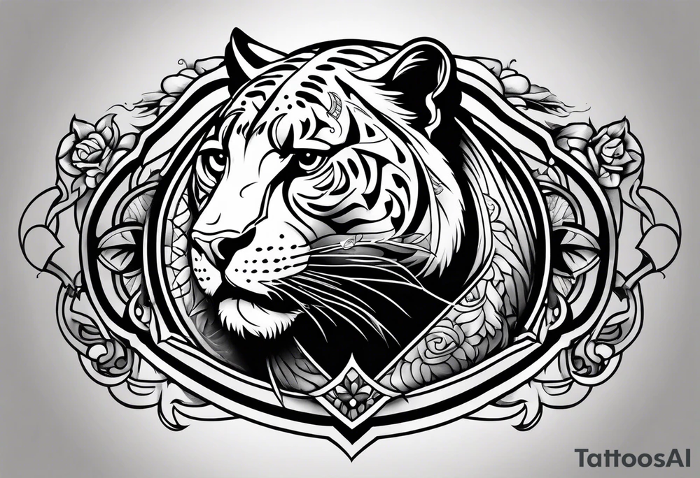 Old school panther tattoo idea