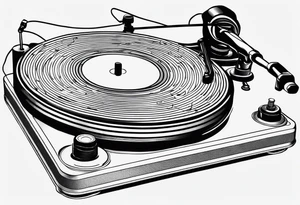 A recordplayer fineline minimalistic tattoo idea